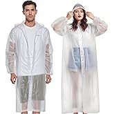 KOLARZONZA 2 PCS Reusable Rain Ponchos for Adults,2-Pack Semi Transparent Clear Raincoat Rain Jacket for Men Women