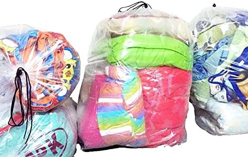 Big Plastic Cover Bags Dust Free Drawstring Bag for Keeping Luggages Good for Household Organnizing 3 Bags/set (XL 85x125 cm.)