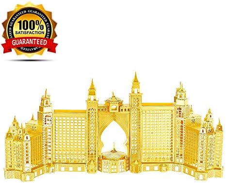 MUHONG 3D Metal Assembly Building Model Etching Puzzle Yellow Brass