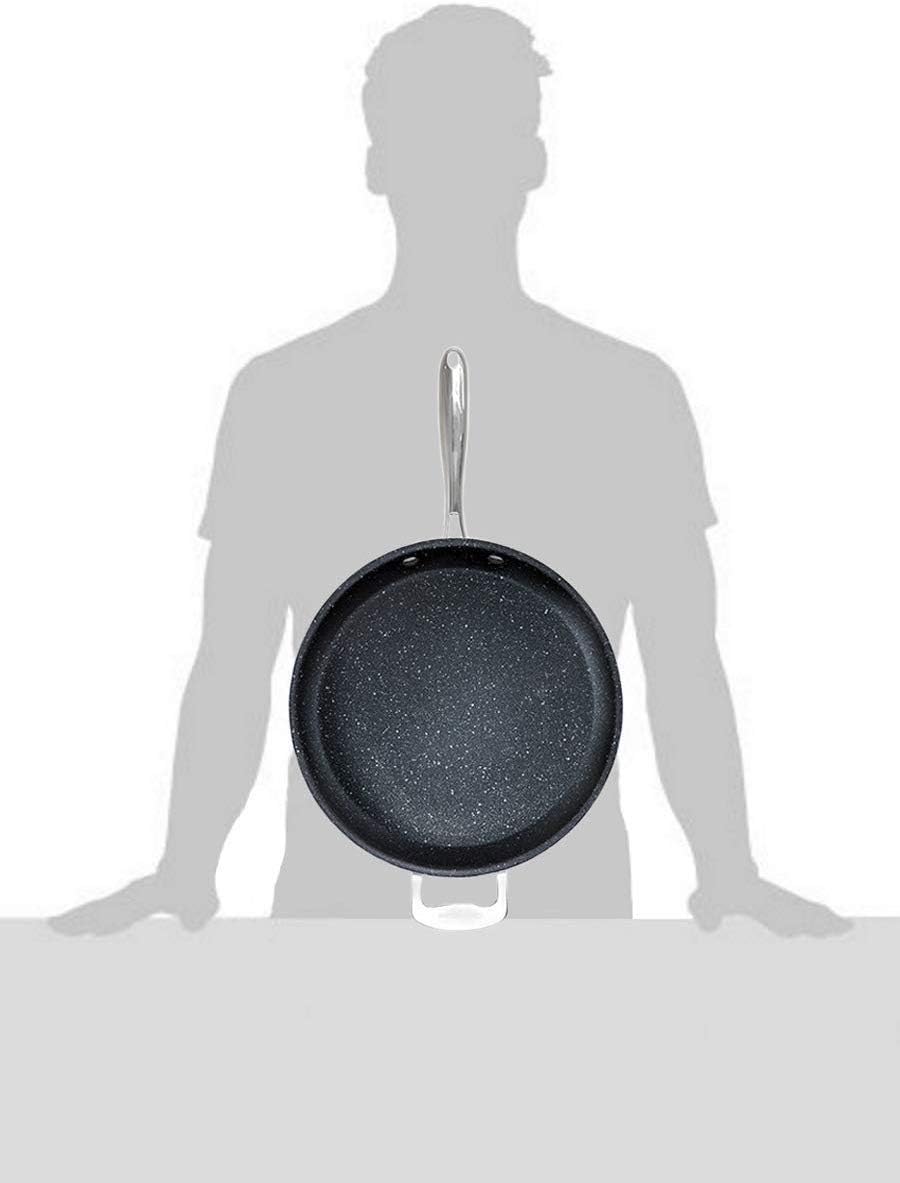 Granite Stone 14” Nonstick Frying Pan with Ultra Durable Mineral and Diamond Triple Coated Surface, Family Sized Open Skillet with Stainless Steel Stay Cool & Helper Handle, Oven and Dishwasher Safe: Kitchen & Dining