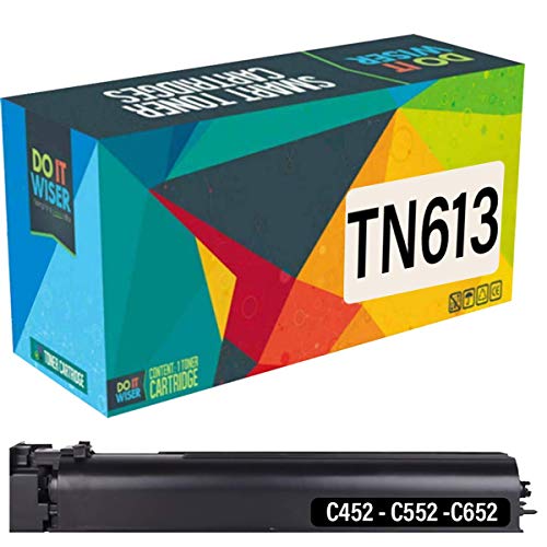Do it Wiser Compatible Toner Cartridge Replacement for Konica Minolta Bizhub C452 C552 C652 Toner | TN613 TN613K (Black)