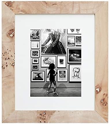 Flagship Frames 8x10 Picture Frame Rustic Real Wood Made for 5x7 Picture Frame with Mat and 8x10 Picture Frame Without Mat, Back Easel Included