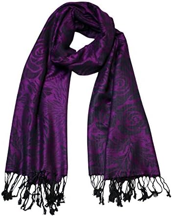 Paisley Rose Jacquard Scarf Womenโs Fashion Shawl Long Soft Accent Wrap