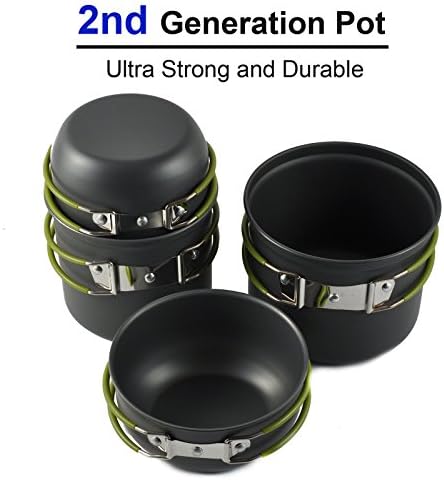 Zhongmei Camping Pots and Pans Set,4-Pc,Portable & Compact
