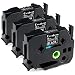 Greateam Compatible Label Tape Replacement for Brother P-Touch Label Tape 18mm 0.7 Inch White on Black, Brother TZe Tape TZe-345 for Brother PTouch PT-P710BT PTD400 PTD600 Label Makers, 3-Pack primary