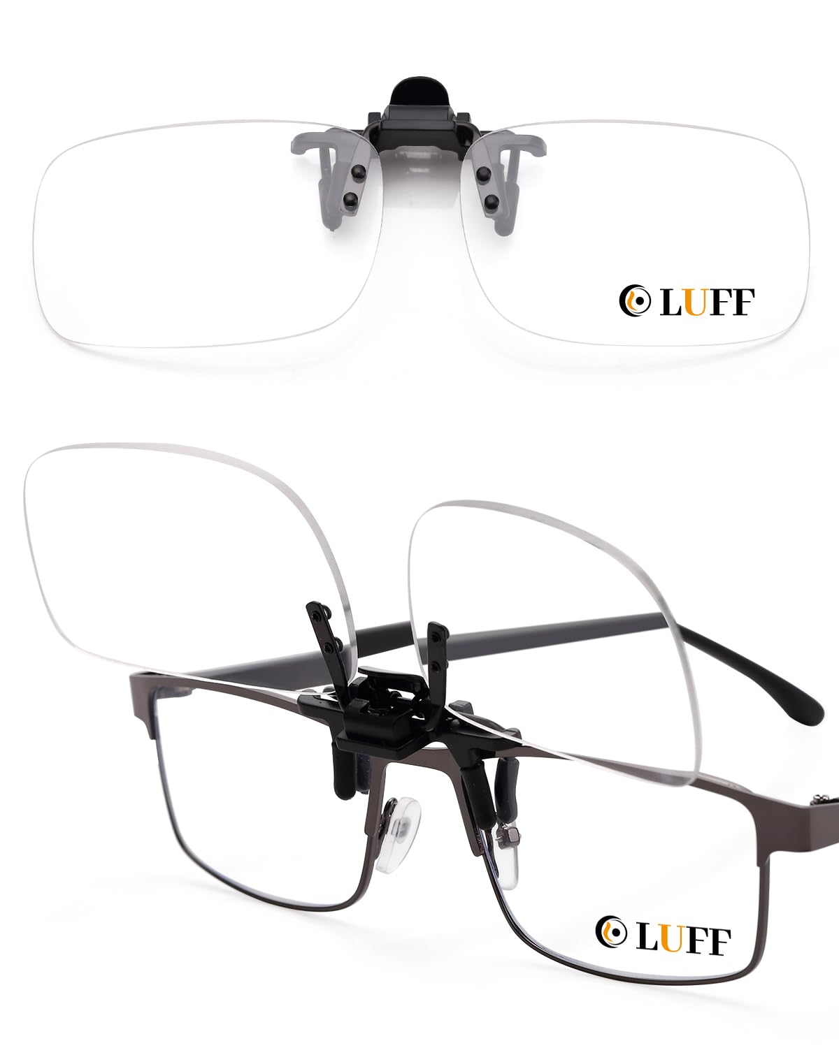 LUFF Clip On Reading Glasses and Flip Up -Blue Light Blocking Magnifying Glasses,Magnifiers Lenses Readers for Men and Women(1.5X)