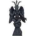 Ebros Gift Sabbatic Goat Idol Baphomet Resin Statue Occultic Illuminati The Horned God Goat of Mendes Altar Sculpture Figurine (6.5" Tall Faux Stone Grey)