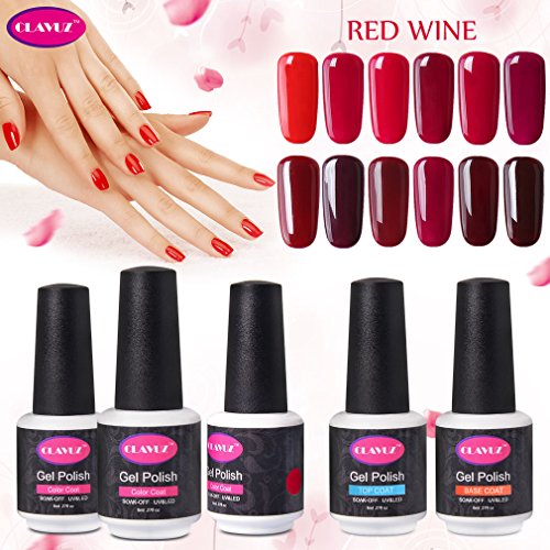 CLAVUZ Burgundy Nail Polish Soak Off UV LED Gel Nail Varnish Professional Salon Beauty Manicure Art Lacquer