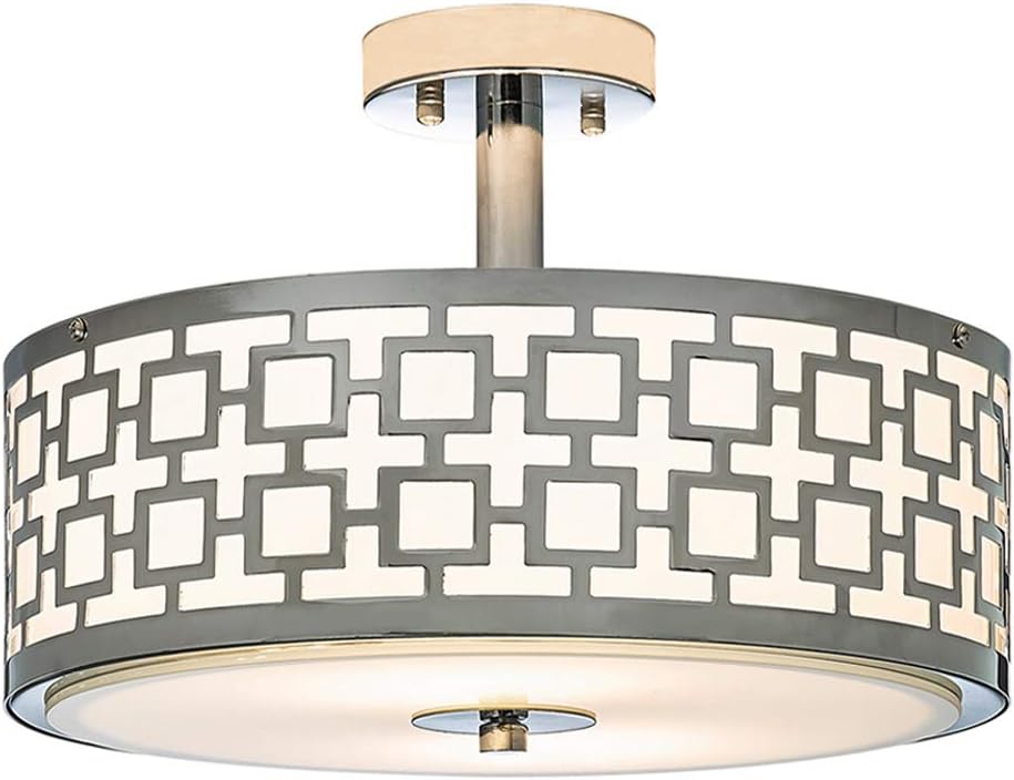 Popity home 16 Inches New Design Silver Flush Mount Ceiling Light, Chrome Ceiling Lights