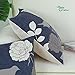 CaliTime Canvas Throw Pillow Cover Case for Couch Sofa Home Decoration Floral Cartoon Shadow Bird Silhouette 18 X 18 Inches Navy Ground Grey Bird