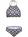 Ekouaer Womens Swimwear, High Neck Halter Bikini Top, Floral Swimsuits, Two Piece Bathing Suits, Triangle Bottoms for Juniors, Large, Bohemian Black