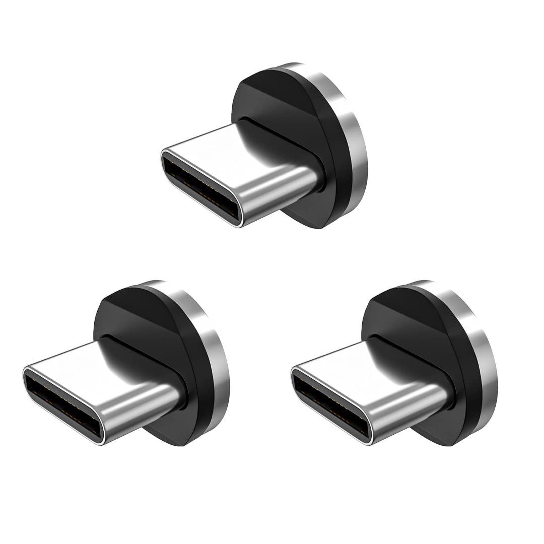 JMF Tech Magnetic Connector, 3 Pack Magnetic Type C/USB C, Connector. forJMF Tech Charging Cable Charge Cord, No Cable. (3 Pack USB-C)