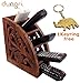 Chirstmas Sale -Dungri India Wooden Multi Remote Control Holder/Stand/Organizer/Rack for Space Saving 4 Slot TV Remote Control Storage Organizer Caddy