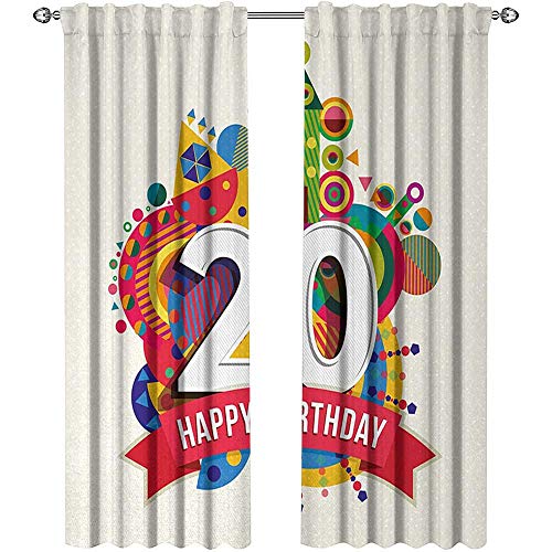 20th Birthday Kitchen Curtains And Valances Set Geometric Shapes