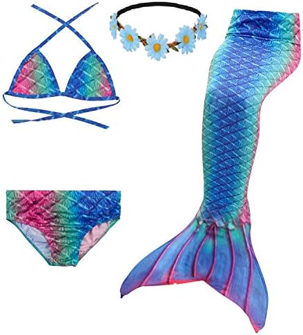 Fishkidtail 2019 Mermaid Costume for Girls Bathing Swimsuit Swimwear Princess Sea-Maid Bikini Set(No Monofin)