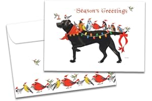 Tree-Free Greetings HB93239 Christmas Cards and Envelopes, Holiday Card Set, 5 x 7 Inch Cards, Box Set of 10, Bird Dog Christ