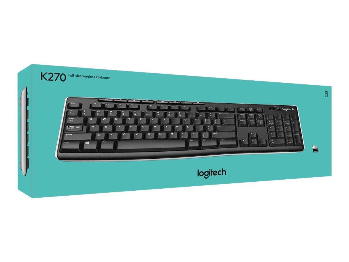 Logitech K270 Wireless Keyboard for Windows, AZERTY French Layout - Black