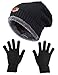 HINDAWI Slouchy Beanie Gloves for Women Winter Hat Knit Warm Snow Skull Cap Touch Screen Mittens