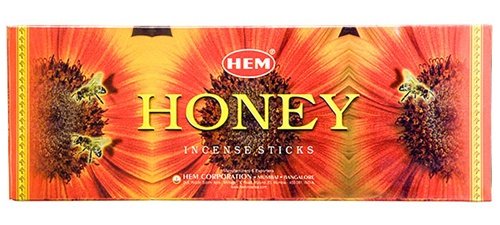 Honey - Box of Six 20 Stick Hex Tubes - HEM Incense Hand Rolled In India