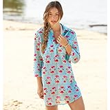 Mud Pie Womens Moms and Minis Kelli Flamingo Shirtdress Cover-up Matches Girls