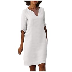 Cotton Linen Dresses for Women 2023,Trendy Summer