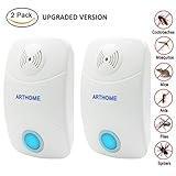 Set of 2 Latest Ultrasonic Pest Control Repeller, ARTHOME Electronic Plug In Best Repellent for Insects Cockroach, Rodents, Flies, Roaches, Ants, Spiders, Fleas, Mice, Rats [free Night Light]