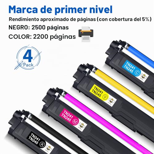 CMYBabee TN241 Toner Compatible with Brother TN242 TN241 TN246 TN245 for Brother MFC-9332CDW DCP-9022CDW HL-3142CW MFC-9142CDN HL-3152CDW HL-3140CW MFC-9330CDW MFC-9140CDN DCP-9140CDN 020CDW Pack of 4