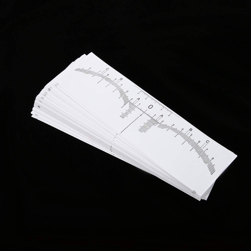 50Pcs Disposable Eyebrow Tattoo Ruler Sticker,Microblading Measure Tool