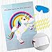 OurWarm Pin The Horn on The Unicorn Party Favor Game for Kids Birthday Party Decorations, Rainbow Unicorn Party Supplies