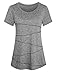 Yoga Tops for Women Short Sleeve Sports Seamless Activewear Running Workout Tshirts