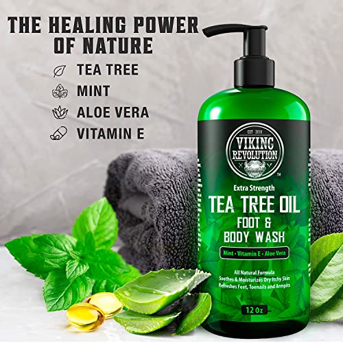Tea Tree Kit for Men Tea Tree Oil Set with Body Wash & Balm Helps