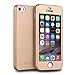 iPhone 5S Case, iPhone 5 Case, iPhone SE Case, VANSIN 360 Full Body Protection Hard Slim Case with Tempered Glass Screen Protector for Apple iPhone 5 5S SE (4.0-inch) - Gold