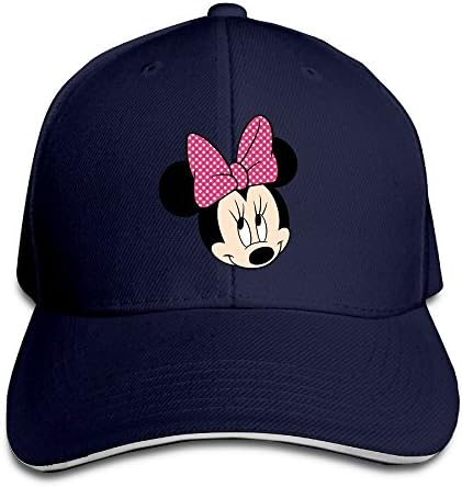 FLYL Pink-minnie-mouse Unisex Washed Twill Sandwich Bill Cap Adjustable Peaked Baseball CapNavy