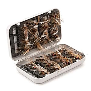 Acamptar 32 Pcs Leurre De Pêche à La Mouche Ensemble Tacle Avec étui Bo？te Insecte Papillon Pesca Appats Artificiels Pour Truite Basse Avec Crochets En Acier Au Carbone, Couleur 3#