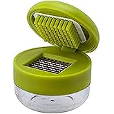 Joie Garlic Press and Chopper with Storage Container, Stainless Steel Blades, Green