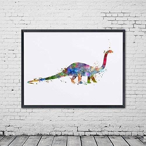 Apatosaurus Watercolor Art Print Dinosaur Poster Wall Hanging Brachiosaurus Art Wall Decor Painting Art Gift Painting No Frame