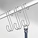 mDesign Metal Wire Over The Rod Hanging Closet Accessory S Hook for Handbags, Belts or Jackets - Snag Free - 8 Pack - Chrome