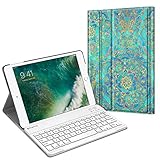 Fintie New iPad 9.7 Inch 2017 Keyboard Case - Slim Shell Stand Cover with Magnetically Detachable Wireless Bluetooth Keyboard for Apple iPad 9.7" 2017 Release Tablet, Shades of Blue