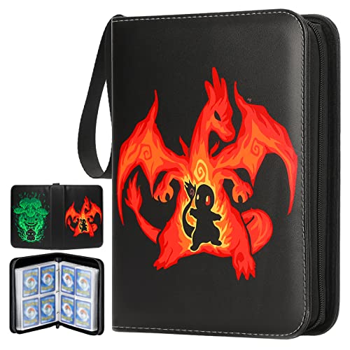 Card Binder for Pokemon Cards, 4Pocket Pages Sleeves Trading Card