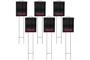 CALENDARS AND MORE, INC. Outdoor Real Estate Brochure Box, Attached Yard Stake, Holds 250 8.5 x 11 Documents and 60 Business Cards, Flyer Literature Marketing Stand (6 Pack - Black)