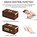fomobest Wooden Alarm Clock with Wireless Charging for iPhone Samsung, Wood Digital LED Desk Clock for Bedroom, 3 Alarm Settings, Sound Control, Adjustable Brightness, Time Temperature (Brown)