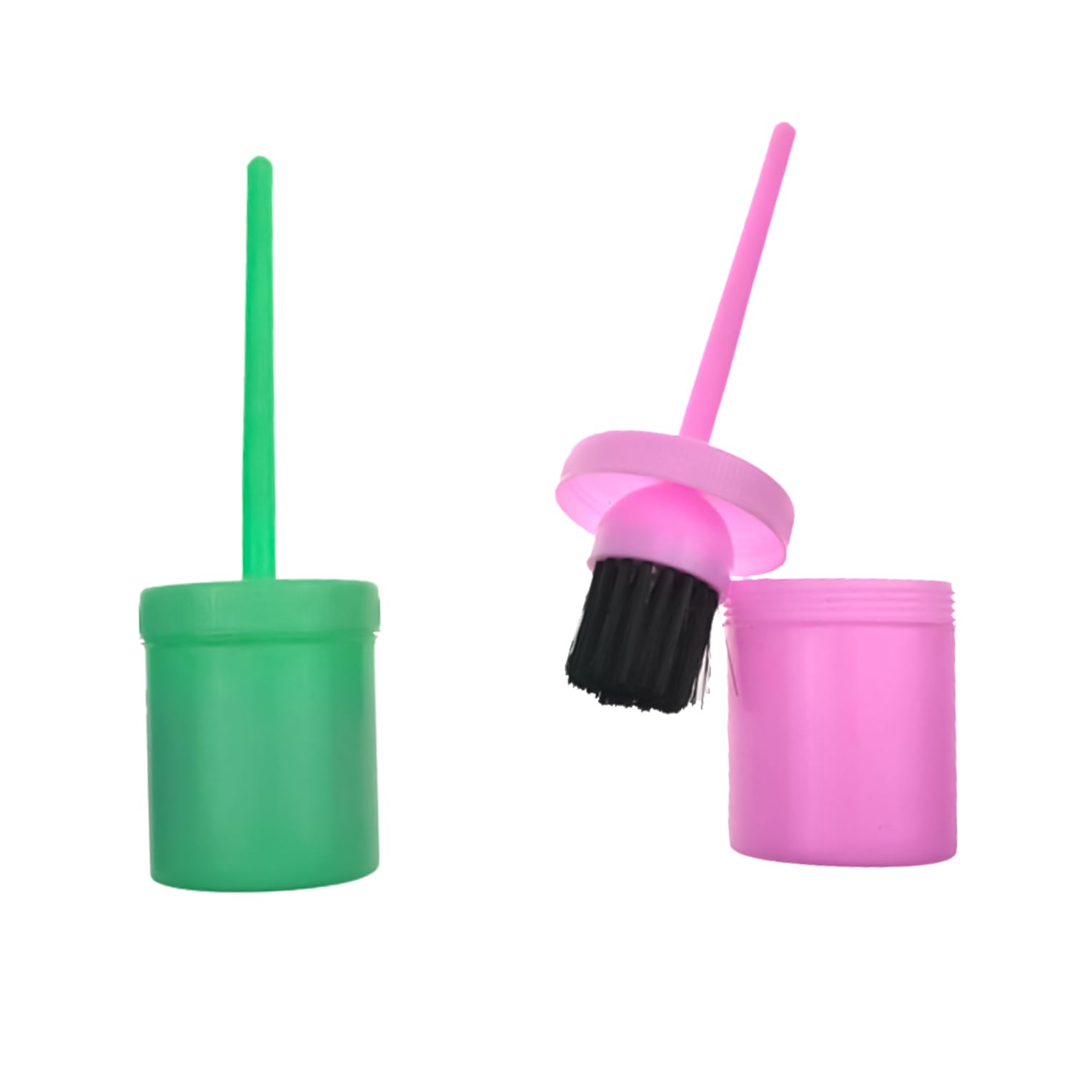 Bohue 2Pcs Hoof Oil Brush with Container - Portable Horse Cleaning and Grooming Tool with Plastic Brush for Care (Random Color)