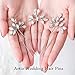 Artio Wedding Hair Pins Accessories with Rhinestones for Women and Girls 3PCS (Silver)