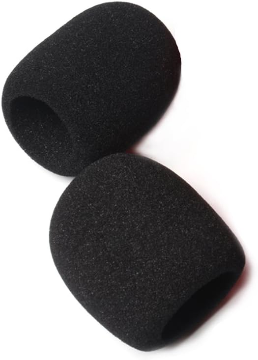 HOBOYER 2 Pack Handheld Microphone Windscreen Foam Cover, Anti-dust Headset Filter Sponge Case Professional Pop Filters Stage Record Tool Windproof Studio Accessories (Black)