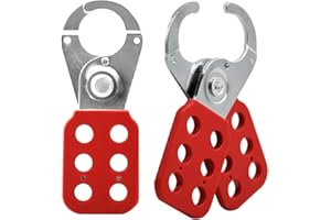 HiLKCO 2 Pack Stainless Steel Lockout Tagout Hasp 6 Hole,Lock Out Tamper-Proof and Impact-Resistant Loto Hasp PA Plastic-Sleeved Handle Heavy Duty