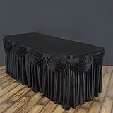 BalsaCircle 14 feet x 29-Inch Black Satin Drape