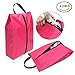 Bagail Set of 4 Lightweight Waterproof Nylon Storage Traveling Tote Shoe Bags Fushcia 18x10.6
