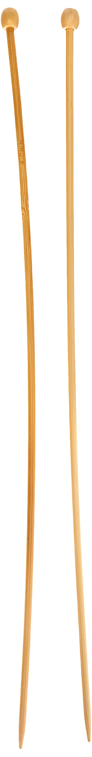 Glorex 5 2006 02 Bamboo Knitting Needles Set of 2 4.0mm Length 35cm for Easy and Comfortable Knitting - Multi-Colour