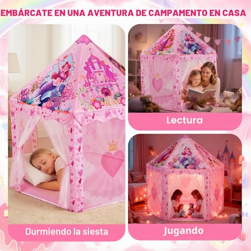 Cosone Princess Tent - Large Indoor Outdoor Playhouse Girls Tent Garden Houses Toys Gift Girl 2 3 4 5 6 7 8 Years Old