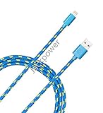 Iphone cable, Jackpower MFI Certified Lightning USB Nylon Braided Charging Cable 10ft Extra Long Cord for Apple iPhone6/6s/6 plus/5c/5s/5/SE,iPad,iPod(BLue)